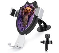 Jubonexis Halloween Scarecrow Pumpkin Head Breaking Wall Car Phone Holder Mount Triangle Clip Base Air Vent Cell Phone Car Mount Automotive Accessories for 4-6 Inches Cell Smartphones