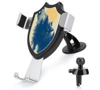 Jubonexis Halloween Wolf Howling in The Forest Vintage Car Phone Holder Mount Triangle Clip Base Air Vent Cell Phone Car Mount Automotive Accessories for 4-6 Inches Cell Smartphones