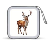 Jubonexis Hand Drawn Deer CD Case DVD Storage Case Portable for Car Home Travel