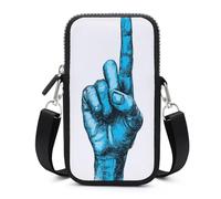 Jubonexis Hand Making The Number One Gesture Crossbody Mobile Phone Bag Smartphone Bag With Adjustable Strap black