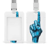 Jubonexis Hand Making The Number One Gesture ID Badge Holder Retractable Clip Card Holder Card Protector Name Badge Name Tag for Work Office Doctor Nurse