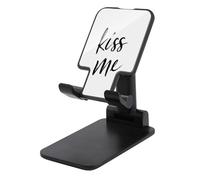 Jubonexis Handwritten Black Text Kiss Me Minimalist Cell Phone Stand Foldable Adjustable Phone Stand for Desk
