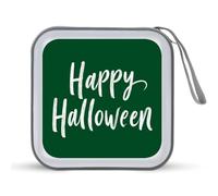 Jubonexis Happy Halloween Written on Green CD Case DVD Storage Case Portable for Car Home Travel