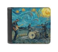 Jubonexis Hard Rock Band Playing Soft PU Leather Bifold Wallet, Coin Purse Credit Pass Case, Durable Card-Holder Slim Billfold for Men Woman Money Storage