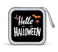 Jubonexis Hello Halloween on Black CD Case DVD Storage Case Portable for Car Home Travel