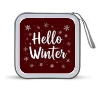 Jubonexis Hello Winter with Snowflakes CD Case DVD Storage Case Portable for Car Home Travel