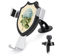 Jubonexis Hydrangea Cluster with Leaves Vintage Botanical Car Phone Holder Mount Triangle Clip Base Air Vent Cell Phone Car Mount Automotive Accessories for 4-6 Inches Cell Smartphones