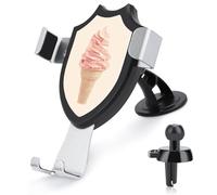 Jubonexis Ice Cream Cone Soft Pink Car Phone Holder Mount Triangle Clip Base Air Vent Cell Phone Car Mount Automotive Accessories for 4-6 Inches Cell Smartphones