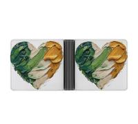 Jubonexis Irish Flag-Inspired Heart Soft PU Leather Bifold Wallet, Coin Purse Credit Pass Case, Durable Card-Holder Slim Billfold for Men Woman Money Storage