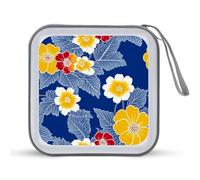 Jubonexis Japanese Floral Pattern CD Case DVD Storage Case Portable
