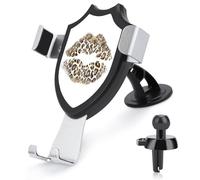 Jubonexis Kiss Print with Leopard Pattern Car Phone Holder Mount Triangle Clip Base Air Vent Cell Phone Car Mount Automotive Accessories for 4-6 Inches Cell Smartphones