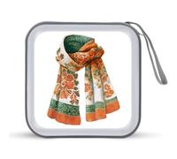Jubonexis Knitted Scarf in Burnt Orange Green CD Case DVD Storage Case Portable for Car Home Travel