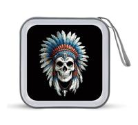 Jubonexis Kull Wearing an Indian Headdress CD Case DVD Storage Case Portable for Car Home Travel