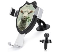 Jubonexis Lamb Holding A Sprig of Fresh Mint Car Phone Holder Mount Triangle Clip Base Air Vent Cell Phone Car Mount Automotive Accessories for 4-6 Inches Cell Smartphones