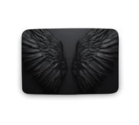 Jubonexis Large Dark Black Wings Bathroom Door Rug Mat, Extra Soft Coral Velvet Floor Mat, Rapid Water Absorption Non Slip Comfortable Bath Rugs Mats 15.7"x23.6"