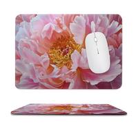Jubonexis Large Pink Peony Flower Mouse Pad, Small Office Computer Mouse Pads for Desk Laptop with Non-Slip Rubber Base Mouse Mat, Gaming Mouse Pads