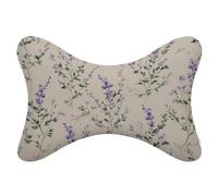 Jubonexis Lavender And Sage Green Wildflower Car Neck Pillows Set of 2, Travel Neck Pillows Head Rest Automobile Bone Pillow for Car Seat