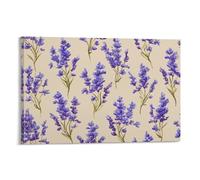 Jubonexis Lavender Flowers Wall Art Poster Canvas Print Painting Aesthetic Picture for Living Room Farmhouse Decor Unframed 12x18inch(30x45cm)