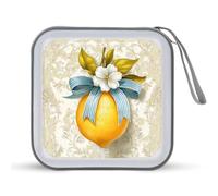 Jubonexis Lemon with Blue-Striped Ribbon CD Case DVD Storage Case Portable