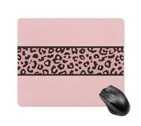 Jubonexis Leopard Decorative Divider Line on Pink Mouse Pad, Small Office Computer Mouse Pads for Desk Laptop with Non-Slip Rubber Base Mouse Mat, Gaming Mouse Pads
