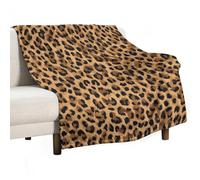 Jubonexis Leopard Distributed Spots Natural Browns Black Anti Pilling Throw Blankets Cozy Durable Blanket for Bedroom Living Rooms Couch Sofa Bed 130x150cm(50x60in)