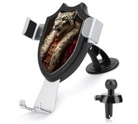 Jubonexis Leopard in Chinese Red Gold Royal Attire Car Phone Holder Mount Triangle Clip Base Air Vent Cell Phone Car Mount Automotive Accessories for 4-6 Inches Cell Smartphones