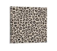Jubonexis Leopard Pattern Beige And Black Canvas Wall Art Poster Painting Aesthetic Picture for Living Room Farmhouse Decor Unframed 16x16inch(40x40cm)