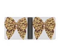 Jubonexis Leopard Print Bow Cute Aesthetic Soft PU Leather Bifold Wallet, Coin Purse Credit Pass Case, Durable Card-Holder Slim Billfold for Men Woman Money Storage