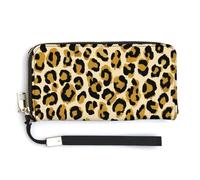 Jubonexis Leopard Print PU Leather Clutch Long Bifold Wallet, Coin Purse Credit Pass Case, Durable Card-Holder Money Storage for Women Men