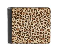 Jubonexis Leopard Skin Pattern Soft PU Leather Bifold Wallet, Coin Purse Credit Pass Case, Durable Card-Holder Slim Billfold for Men Woman Money Storage
