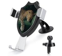 Jubonexis Leopard Sleeping on The Green Sofa Car Phone Holder Mount Triangle Clip Base Air Vent Cell Phone Car Mount Automotive Accessories for 4-6 Inches Cell Smartphones