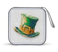Jubonexis Leprechaun Hat with Gold Buckle CD Case DVD Storage Case Portable for Car Home Travel