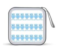 Jubonexis Light Blue Owls Rows CD Case DVD Storage Case Portable for Car Home Travel