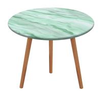 Jubonexis Light Green Marble Texture Round Tablecloth,Waterproof Elastic Fitted Table Covers for Picnic Camping Dining 50 Inch