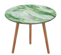 Jubonexis Light Green White Marble Texture Round Tablecloth,Waterproof Elastic Fitted Table Covers for Picnic Camping Dining 50 Inch