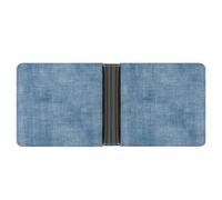 Jubonexis Light Indigo Textile Texture Soft PU Leather Bifold Wallet, Coin Purse Credit Pass Case, Durable Card-Holder Slim Billfold for Men Woman Money Storage