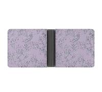 Jubonexis Light Lavender and Mint Wildflowers Soft PU Leather Bifold Wallet, Coin Purse Credit Pass Case, Durable Card-Holder Slim Billfold for Men Woman Money Storage