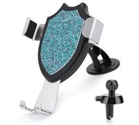 Jubonexis Light Sparkling Turquoise And Lavender Car Phone Holder Mount Triangle Clip Base Air Vent Cell Phone Car Mount Automotive Accessories for 4-6 Inches Cell Smartphones