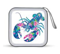 Jubonexis Lobster with Tropical Floral Pattern CD Case DVD Storage Case Portable