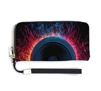 Jubonexis Loud Speaker on Black PU Leather Clutch Long Bifold Wallet, Coin Purse Credit Pass Case, Durable Card-Holder Money Storage for Women Men