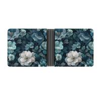 Jubonexis Lush Botanical Florals Night Garden Style Soft PU Leather Bifold Wallet, Coin Purse Credit Pass Case, Durable Card-Holder Slim Billfold for Men Woman Money Storage