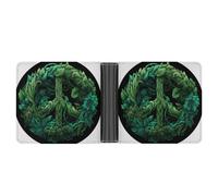 Jubonexis Luxurious Vegetation and Peace Sign Soft PU Leather Bifold Wallet, Coin Purse Credit Pass Case, Durable Card-Holder Slim Billfold for Men Woman Money Storage