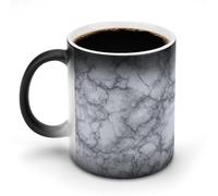 Jubonexis Luxury Gray Marble Texture Color Changing Mugs Heat Changing Ceramic Coffee Mug Novelty Funny Tea Water Cup 11OZ