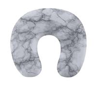 Jubonexis Luxury Gray Marble Texture Print Foam Travel Pillow for Head Rest, U Shaped Neck Pillow for Airplane
