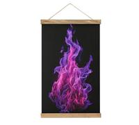 Jubonexis Magical Flame Violet And Crimson Color Canvas Painting Wood Frames Poster Hanger Hanging Picture Kit Wall Art
