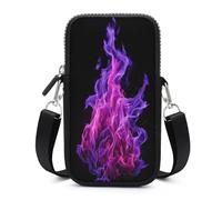 Jubonexis Magical Flame Violet And Crimson Color Crossbody Mobile Phone Bag Smartphone Bag With Adjustable Strap