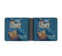 Jubonexis Magical Owl Soft PU Leather Bifold Wallet, Coin Purse Credit Pass Case, Durable Card-Holder Slim Billfold for Men Woman Money Storage
