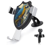 Jubonexis Majestic Blue And Yellow Parrot Car Phone Holder Mount Triangle Clip Base Air Vent Cell Phone Car Mount Automotive Accessories for 4-6 Inches Cell Smartphones