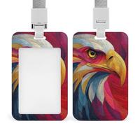 Jubonexis Majestic Eagle Abstract Art ID Badge Holder Retractable Clip Card Holder Card Protector Name Badge Name Tag for Work Office Doctor Nurse