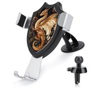 Jubonexis Majestic Golden Dragon Vintage Car Phone Holder Mount Triangle Clip Base Air Vent Cell Phone Car Mount Automotive Accessories for 4-6 Inches Cell Smartphones